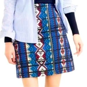 J. Crew women’s jacquard windowpane mini skirt with side zipper